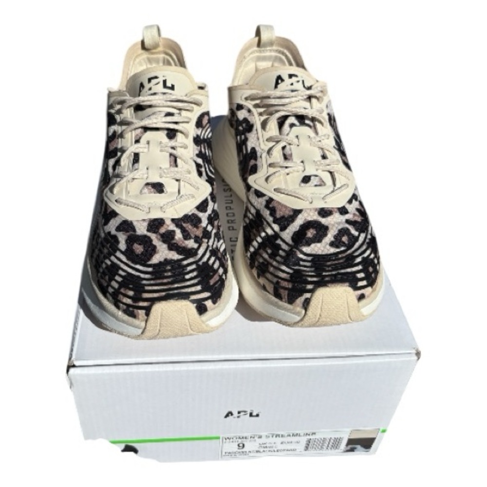 APL Women's Leopard Print Athletic Sneakers in Beige and Black